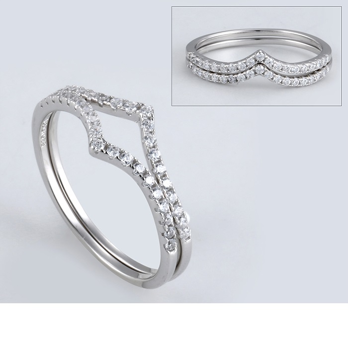 U4092, Ring Silver 925, White Zircon