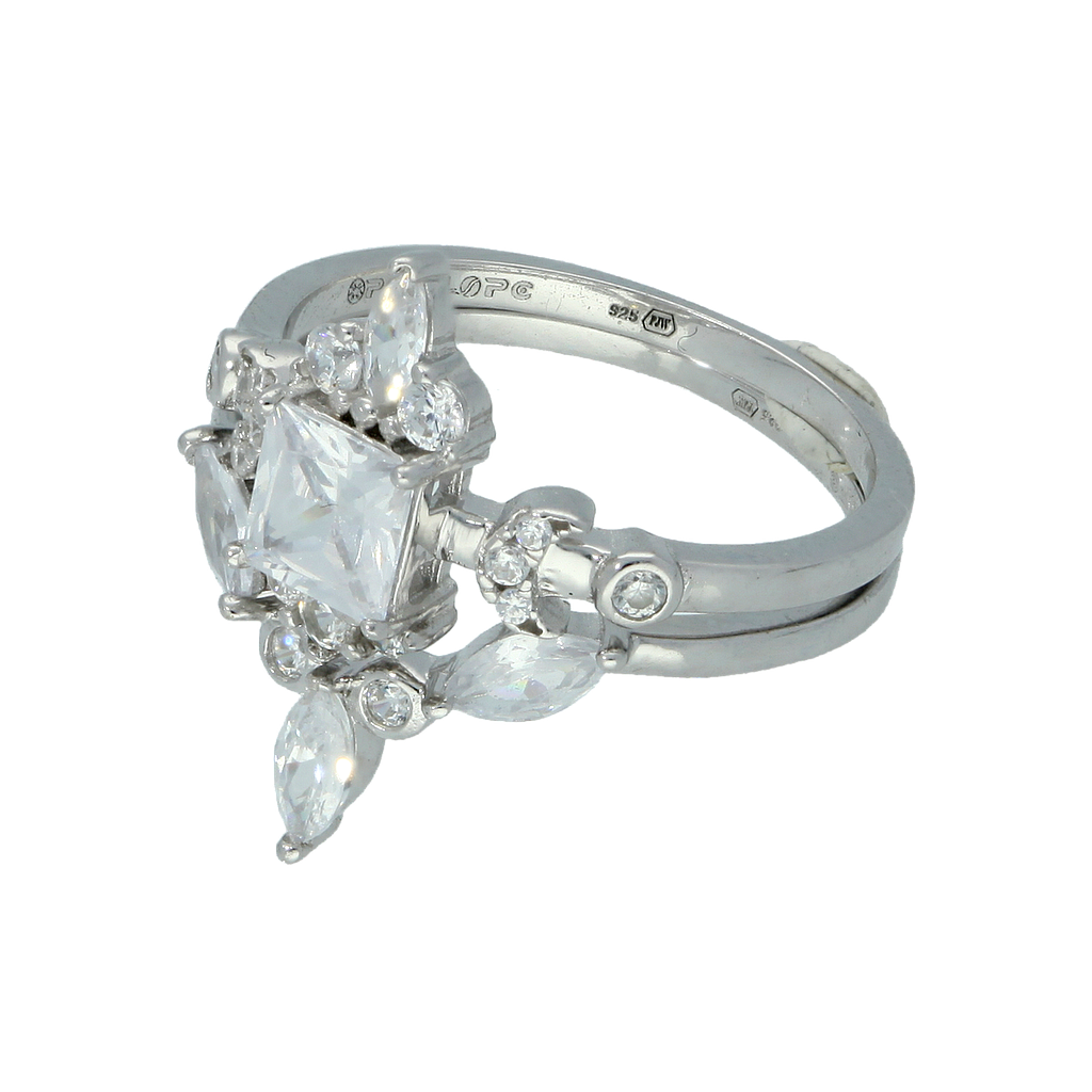 U4082, Ring Silver 925, White Zircon