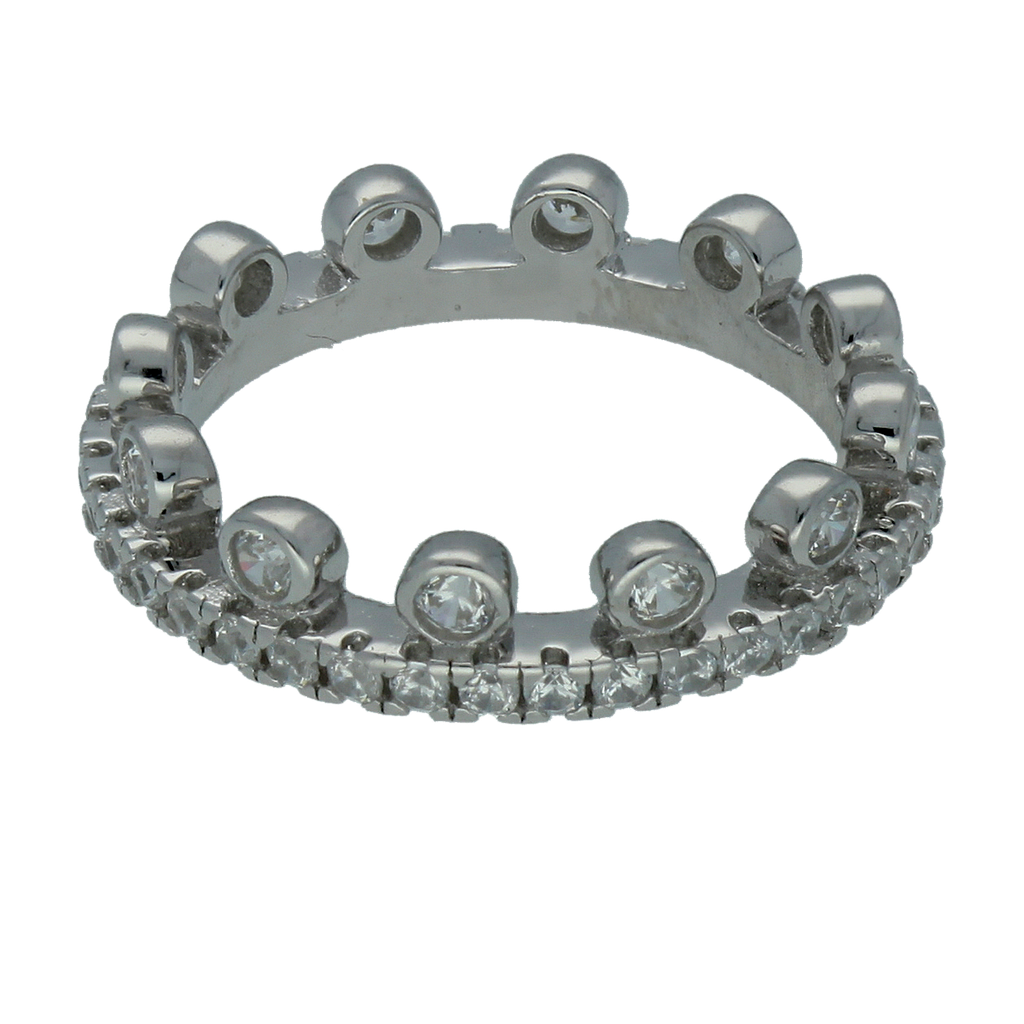 U4085, Ring Silver 925, White Zircon