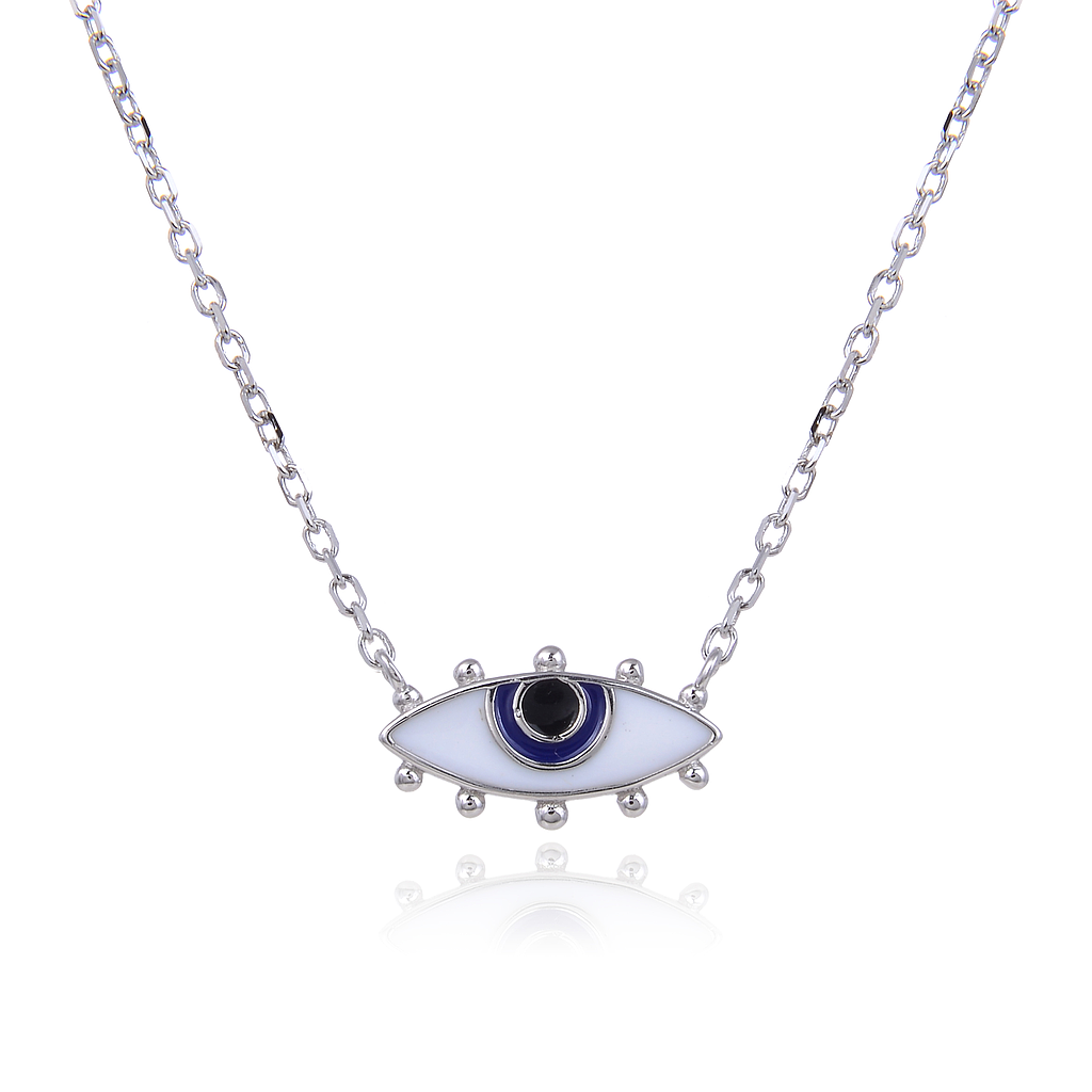 N6165,Necklace,Silver 925,Rhodium Plated ,Enamel