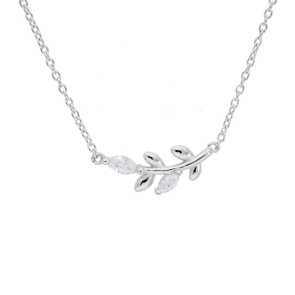 N5593, Necklace Silver 925, White Zircon