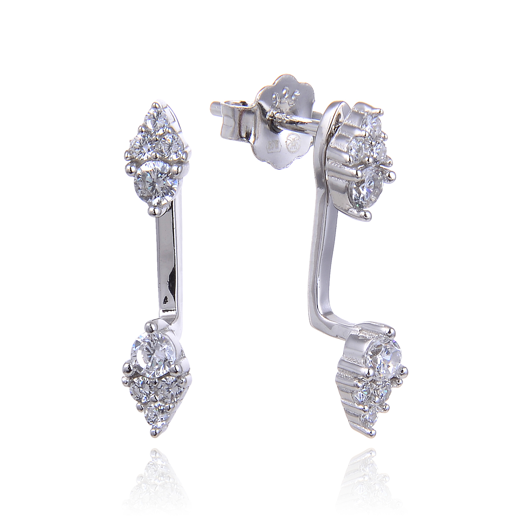 V5855,Earrings,Silver 925,Rhodium Plated ,Cubic Zircon