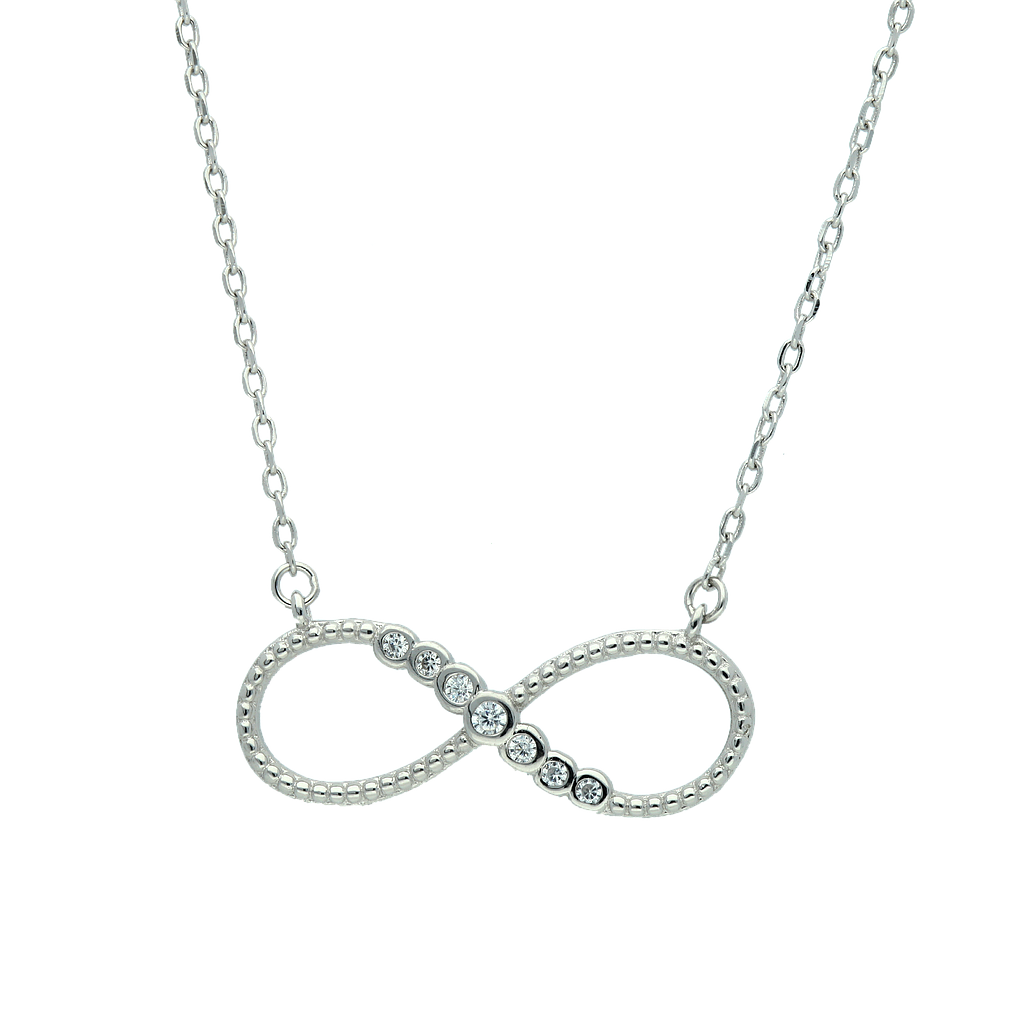 N5676, Necklace Silver 925, White Zircon