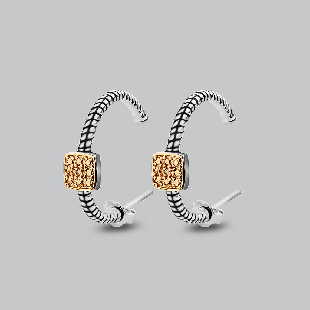 V5452, Earrings Silver 925, White Diamond 1.5mm