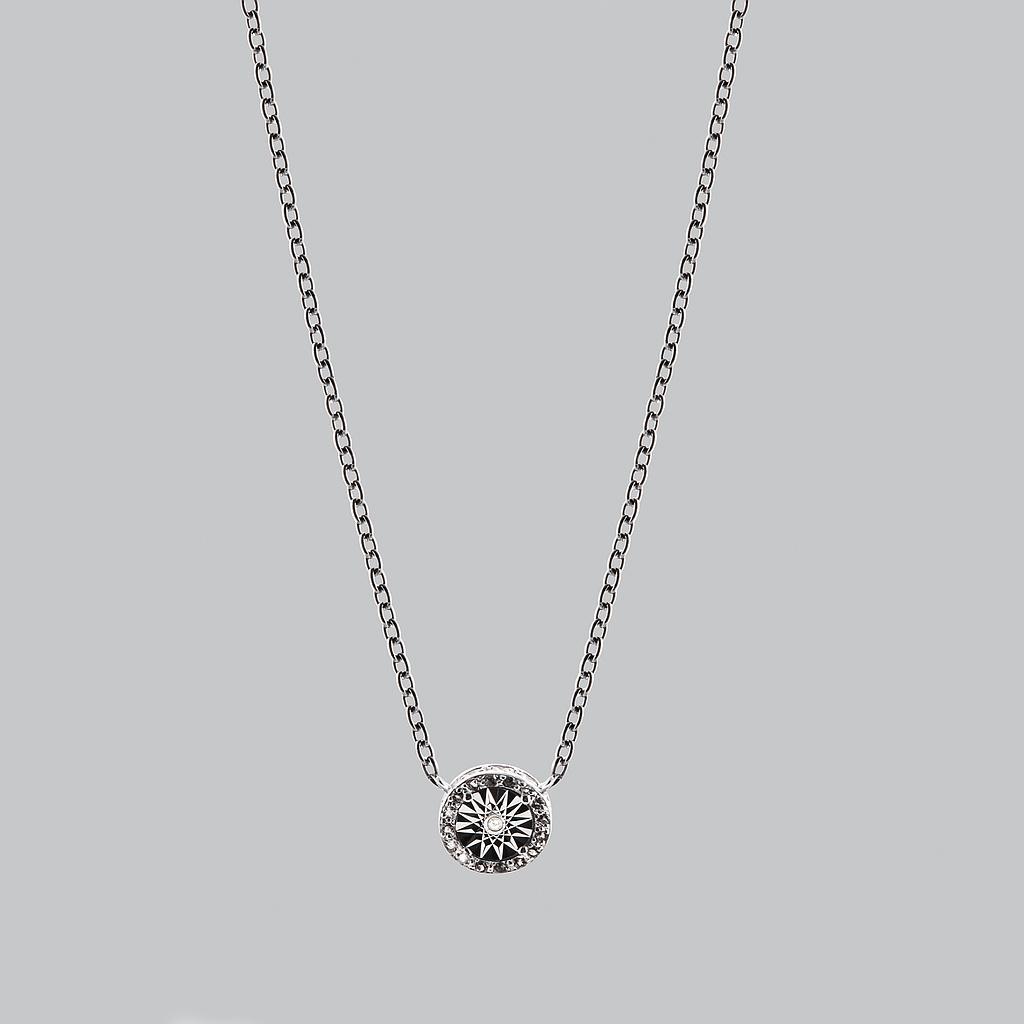 N5319, Necklace Silver 925, White Diamond 1.1mm , White Topaz 1mm