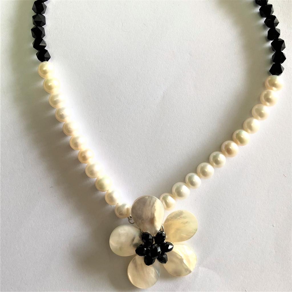 N5627, Necklace , Silver 925, Pearl, Shell,