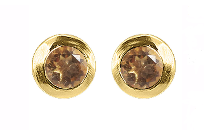 V4819, Earrings Silver 925,  Citrine,  IPGold