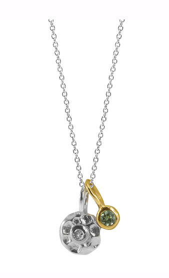 N4894, Necklace Silver 925, Diamond, Peridot