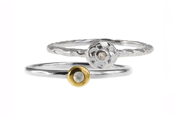 U3759, Ring Silver 925,  Diamond,  Moonstone,  IPGold