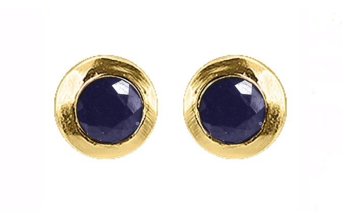 V4817/2mm, Earrings Silver 925, Blue Sapphire, IPGold