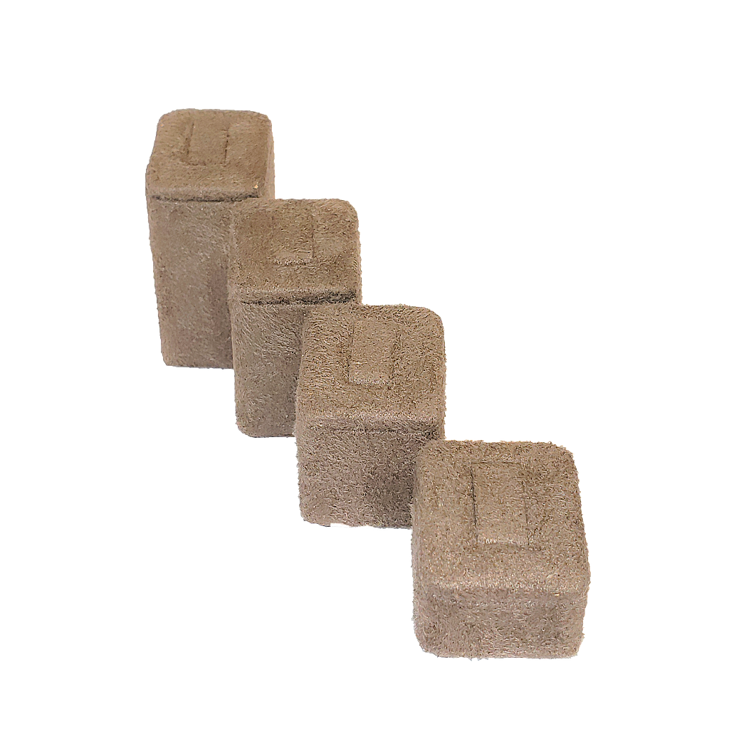 EX0408 Penelope Beige Velvet Rings Stands  4 pcs in 4 different sizes