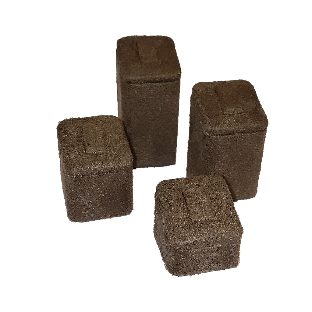 EX0409 Penelope Brown Velvet Rings Stands  4 pcs in 4 different sizes