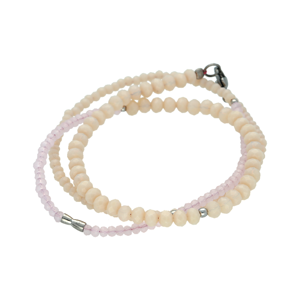 B2503, Bracelet S,  Steel 316L,   with pearl Crystal