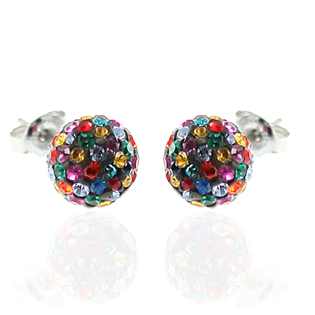 V3130, Earrings Silver. 925,  Multicolor Crystal