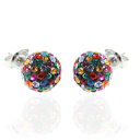 V3130, Earrings Silver. 925,  Multicolor Crystal