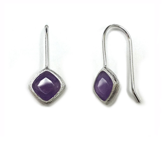 V4634, Earrings Silver 925,  Natural Stone Amethyst