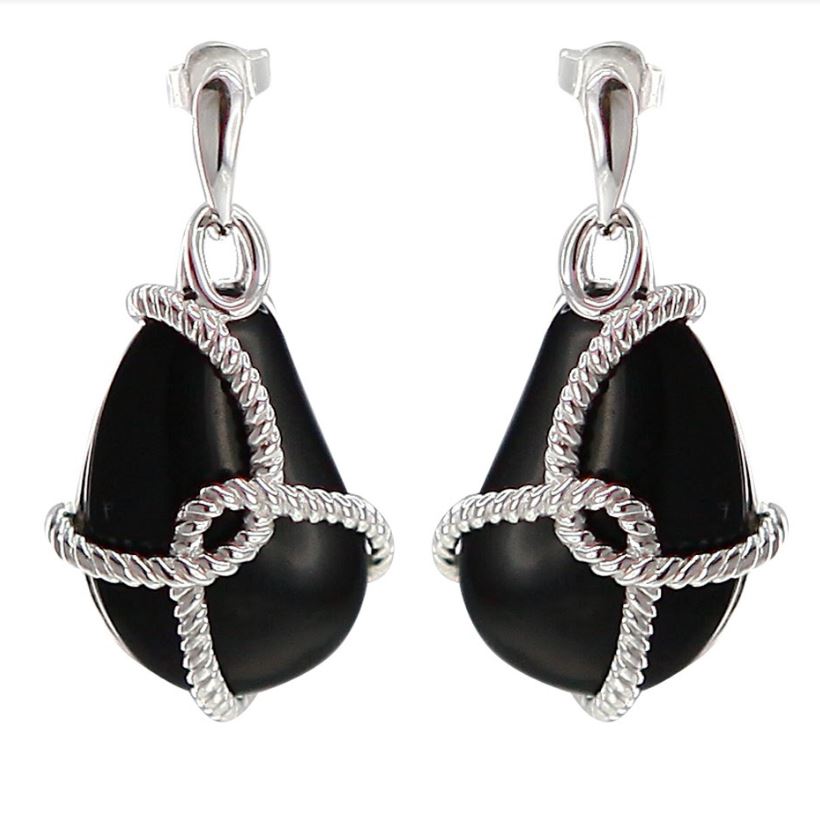 V3224, Earrings Silver 925 & Onyx,  Midnight Collection