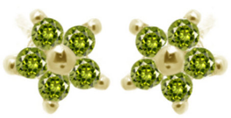 V5192, Earrings Silver 925,  Peridot,  IPGold