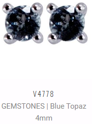 V4778, Earrings Silver 925,  Sky Blue Topaz