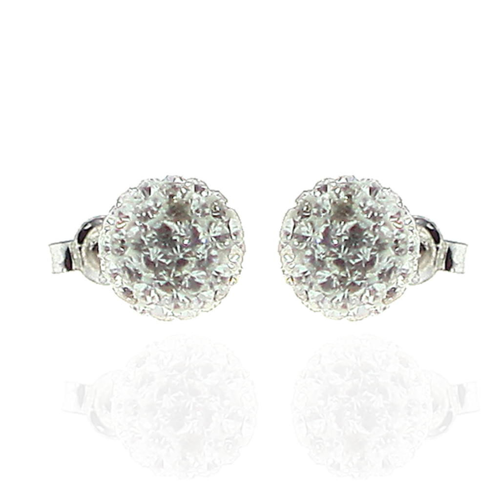 V2815, Earrings Silver. 925 White Crystal