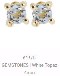V4776, Earrings Silver 925,  White Topaz