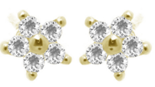 V5189, Earrings Silver 925,  White Topaz