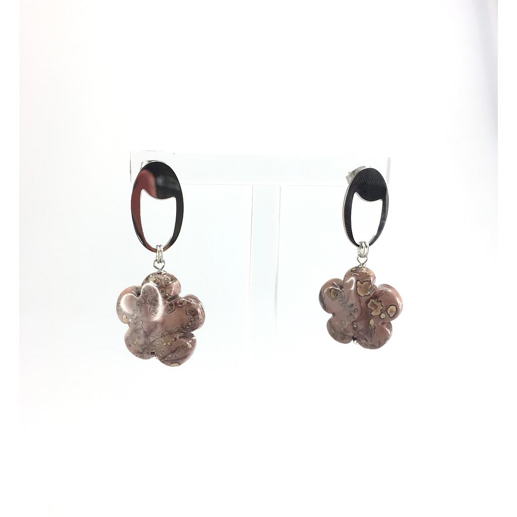 V4457, Earrings S. Steel 316L,  Jasper
