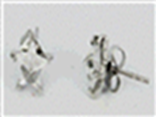V3574, Earrings S. Steel 316L,  White Zircone 8. 8mm