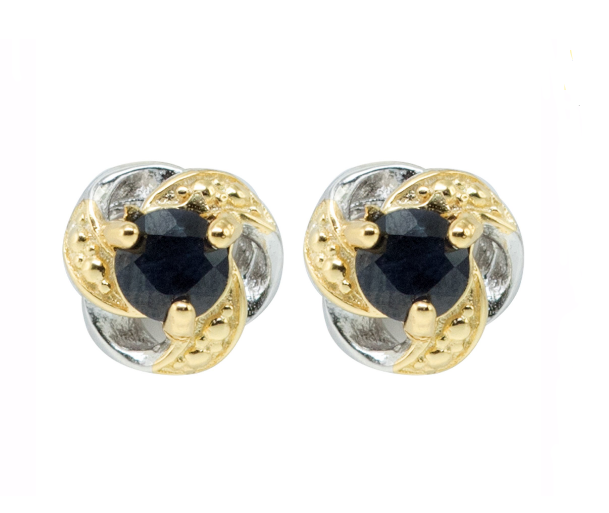 V4851, earrings Sterling Silver 925,  Black Sapphire