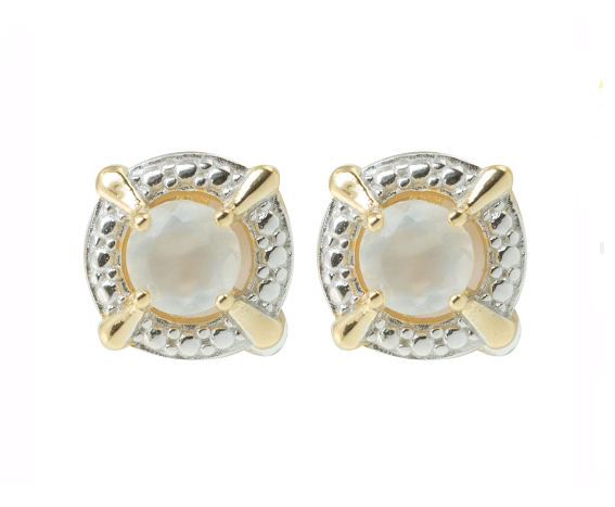 V4843, Earrings Sterling Silver 925,  Moon Stone