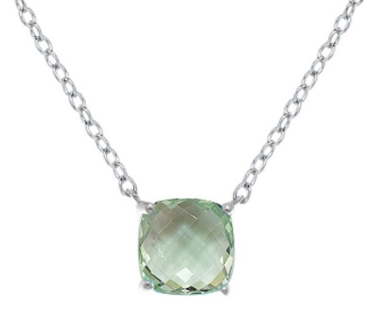 N5173, Necklace Silver 925,  Green Amethyst