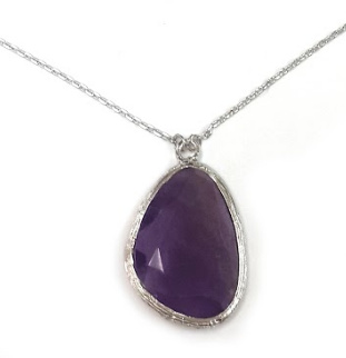 N4784, Necklace Silver 925,  Natural Stone Amethyst