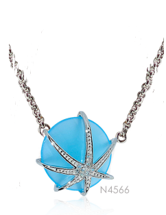 N4566, Necklace Silver 925,  Rhodium Plated,  CZ Zircone & Crystals,  Jewellry Collection