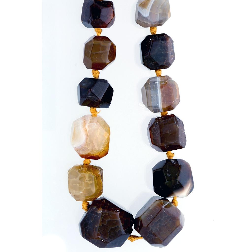 N3062, Necklace Silver. 925,  Yellow Agata