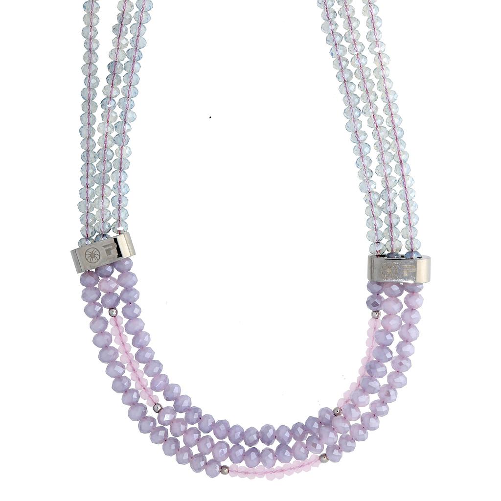 N4731, Necklace S. Steel 316L,  Crystals 