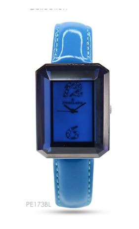 PE173BL, Watches crystal glass blue strap. 