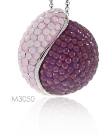 M3050, Pendant Silver 925,  Crystal & Cyclamen Opal