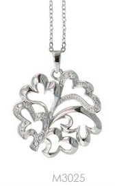 M3025, Necklaces Silver. 925,  Cubic Zircon Stone,  Simplicity Collection