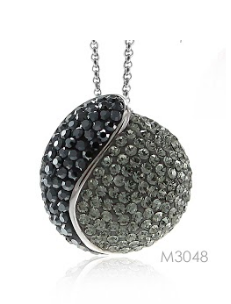 M3048, Pendant Silver 925 Jet Hematite Stone