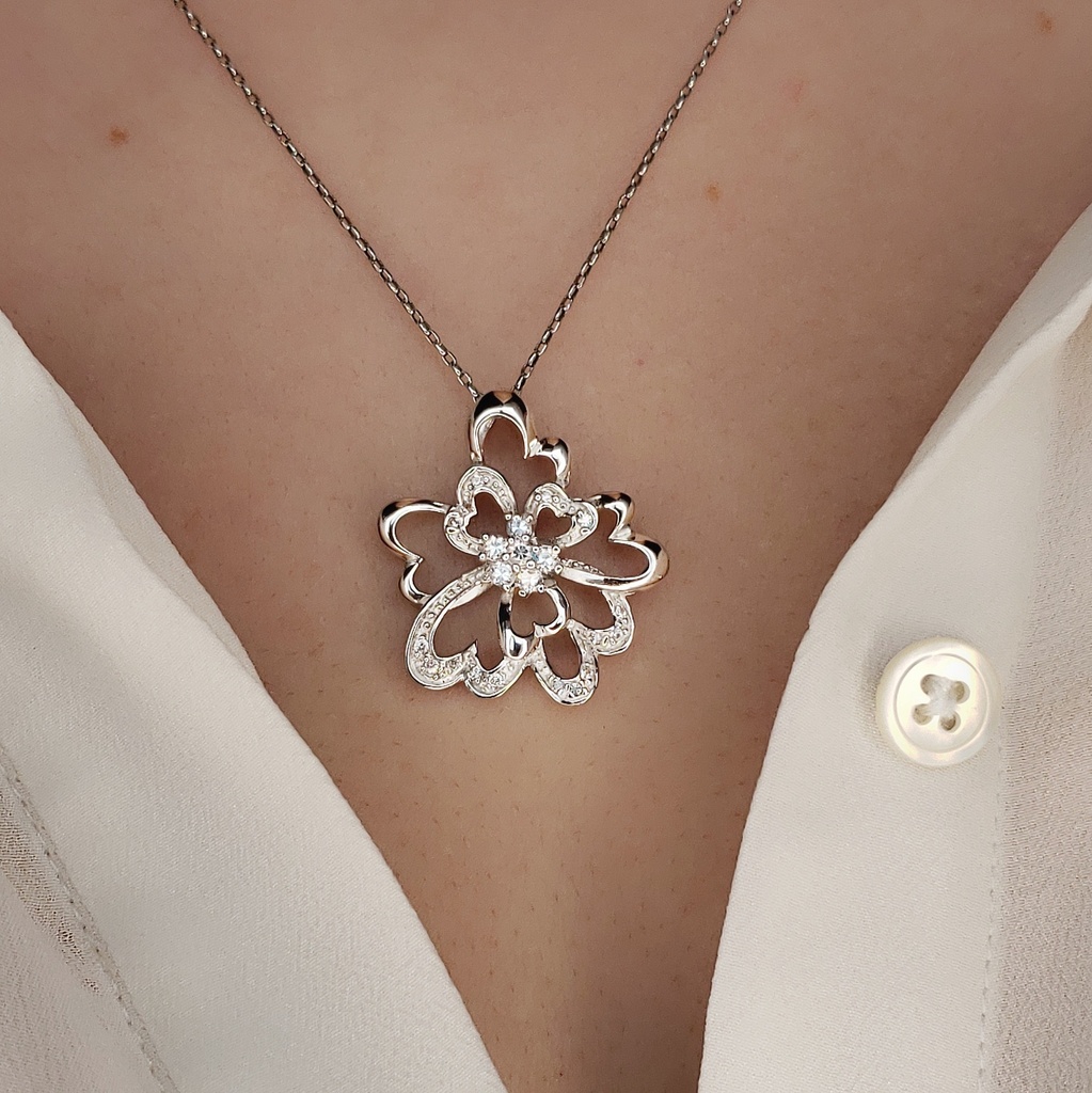 M3024, Pendant Silver. 925,  White Zircon