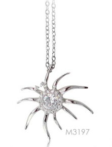 M3197, Pendant Silver. 925,  White Zircon,  Simplicity Collection 