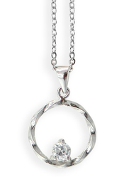 [M3201 Everyday Essential] M3201, Pendant Silver. 925 White Zircon,  Simplicity Collection