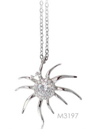 [M3197 Everyday Essential] M3197, Pendant Silver. 925,  White Zircon,  Simplicity Collection 