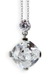 [M3152 Stainless Steel] M3152, Pendant S. Steel 316L,  White Zircone,  S. Steel Collection