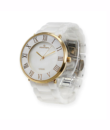 [PE283WG Watches] PE283WG, Penelope Watches IPG white ceramic,  white MOP dial