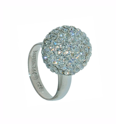 [U2894 Shining Crystals,] U2894, Ring Silver. 925,  Black Diamond Crystal,  16mm