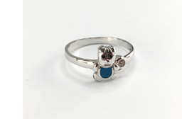 [U3189 Kids] U3189, Ring Silver. 925,  Blue Enamel