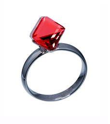 [U2792 Shining Crystals,] U2792, Ring Silver. 925,  Crystal Light Siam Width 8 Mm