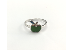 [U3192 Kids] U3192, Ring Silver. 925,  Green Enamel