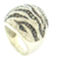 [U2981 Shining Crystals] U2981, Ring Silver. 925,  Jet Hematite,  Leopard Crystal 